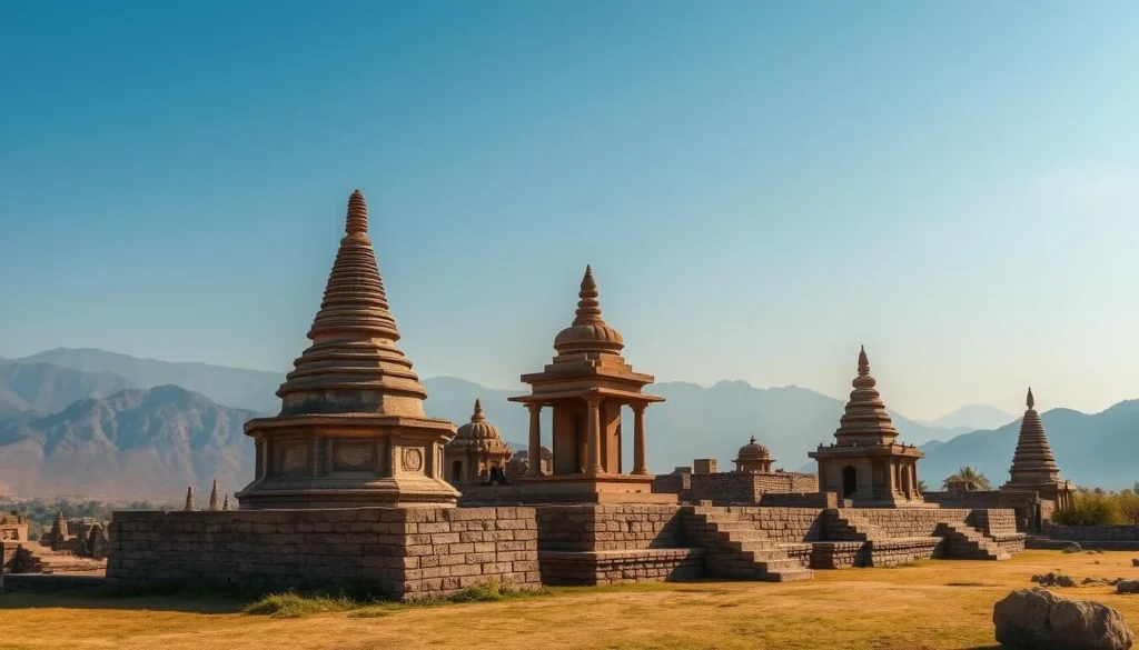Ancient Buddhist ruins at Taxila archaeological site near Rawalpindi Pakistan