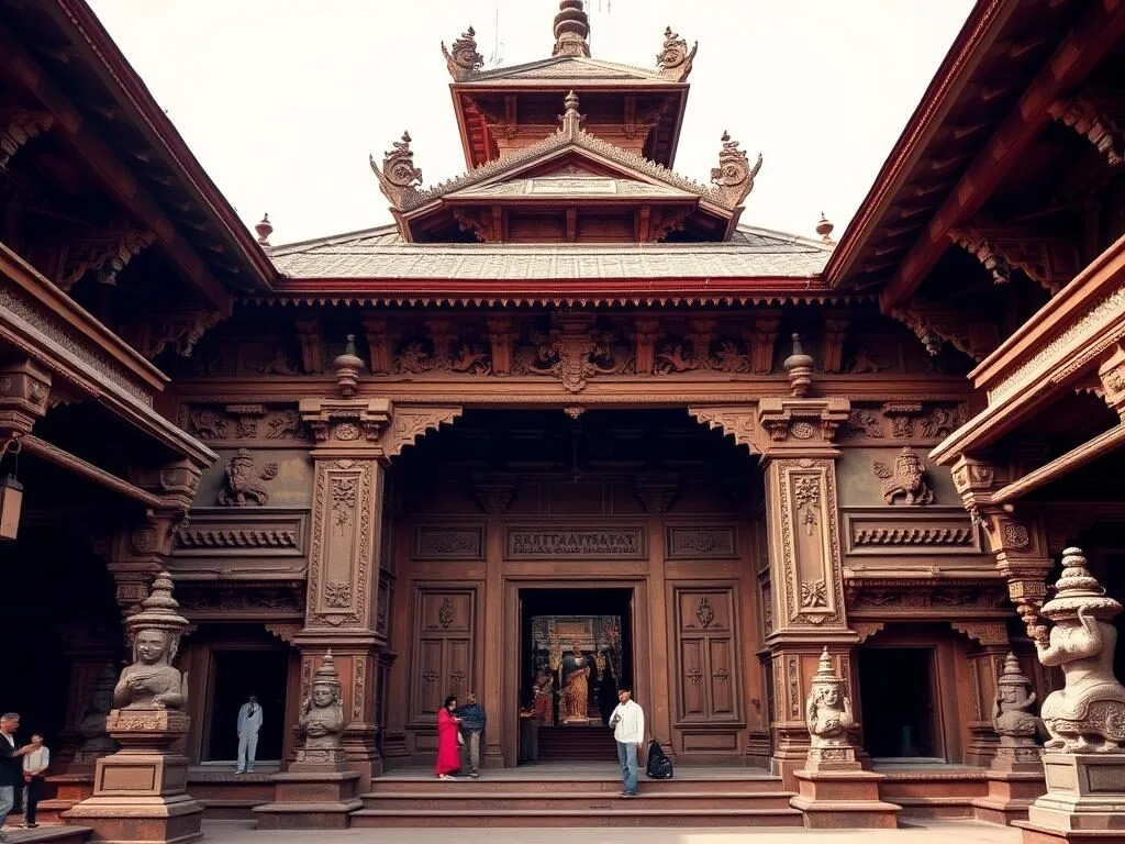 Ancient temple in Chitlang with traditional Newari architectural elements