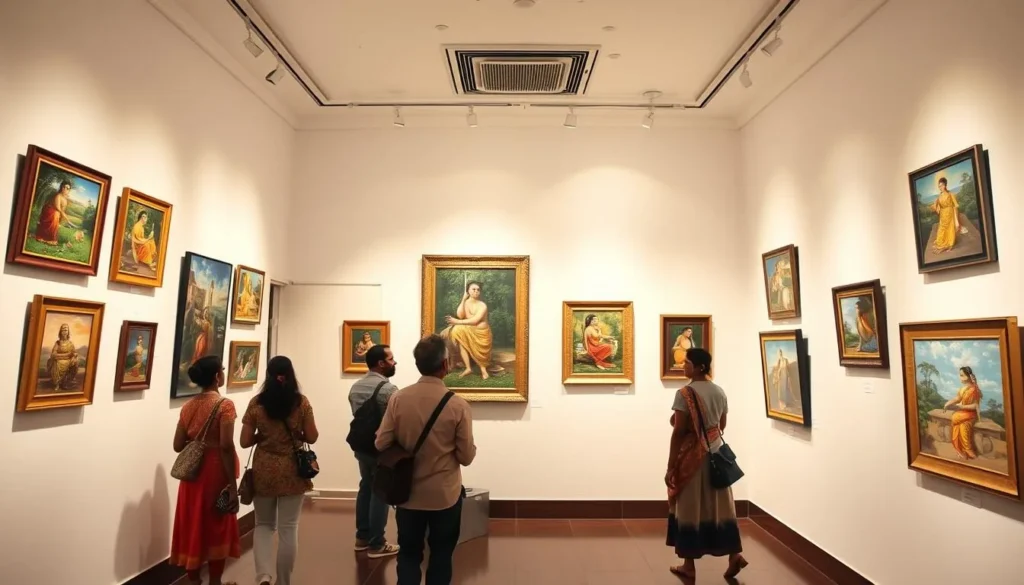 Art gallery at the Academy of Fine Arts in Kolkata displaying paintings by Bengali artists Art gallery at the Academy of Fine Arts in Kolkata displaying paintings by Bengali artists
