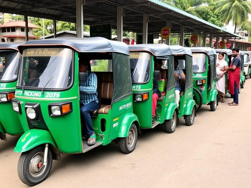 Auto-rickshaws (CNGs) waiting for passengers in Jamalpur