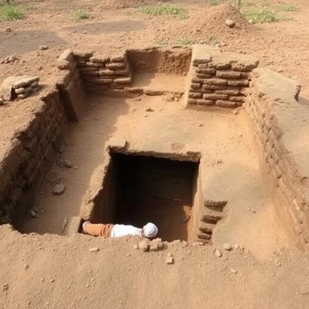 Ballal Bati archaeological site in Gaur Bangladesh showing ancient structure remains
