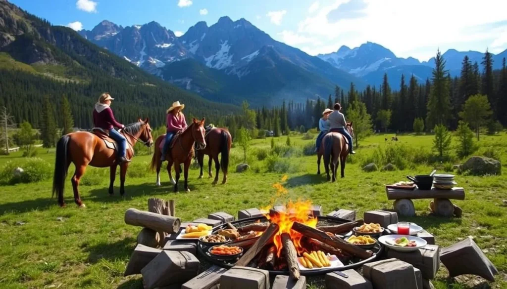 Banff horseback riding cookout image