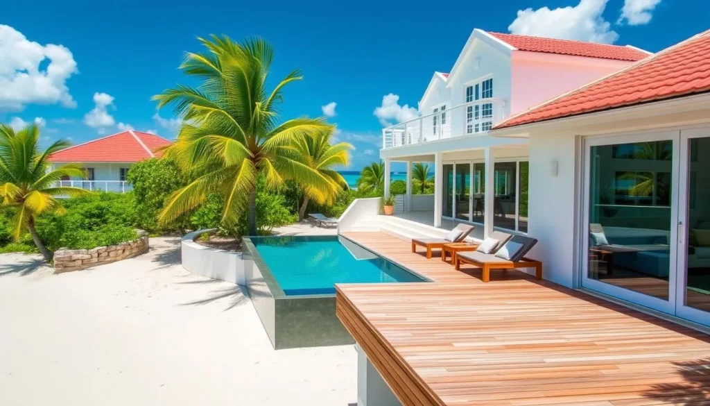 Beachfront villa accommodation near Island Harbour with ocean view