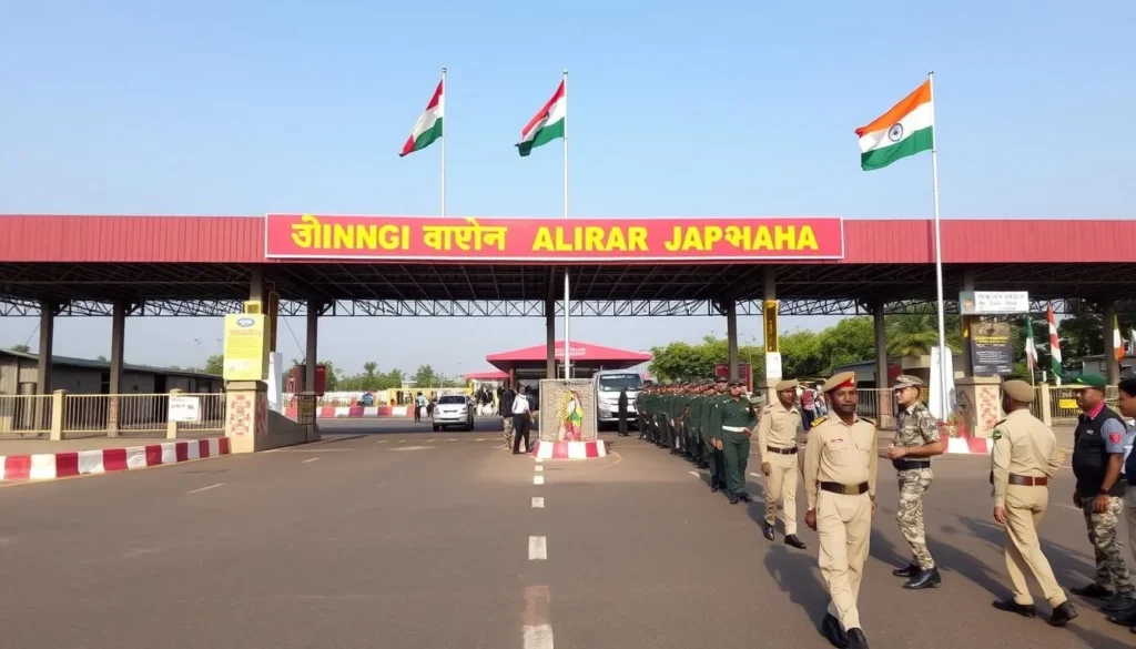 Benapole Land Port border crossing between Bangladesh and India