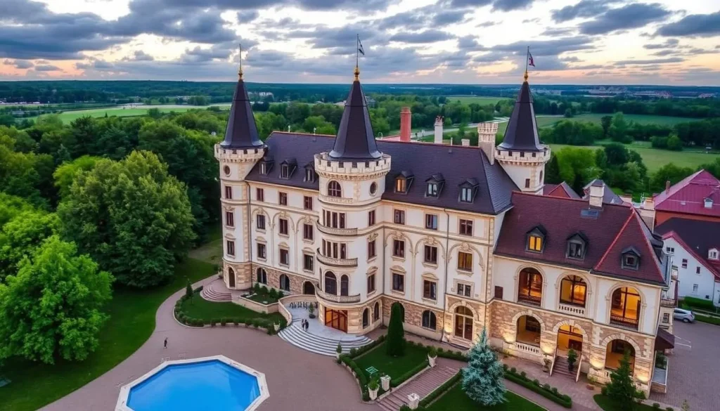 Best Western Santakos Hotel in Kaunas, Lithuania, with its castle-like design and modern amenities.