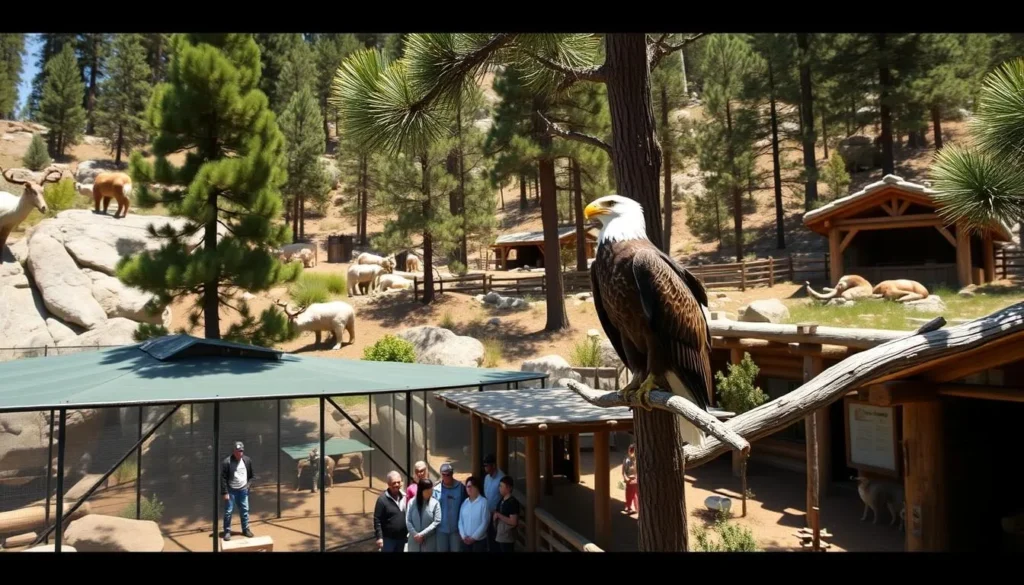 Big Bear Alpine Zoo with native wildlife in natural mountain habitat