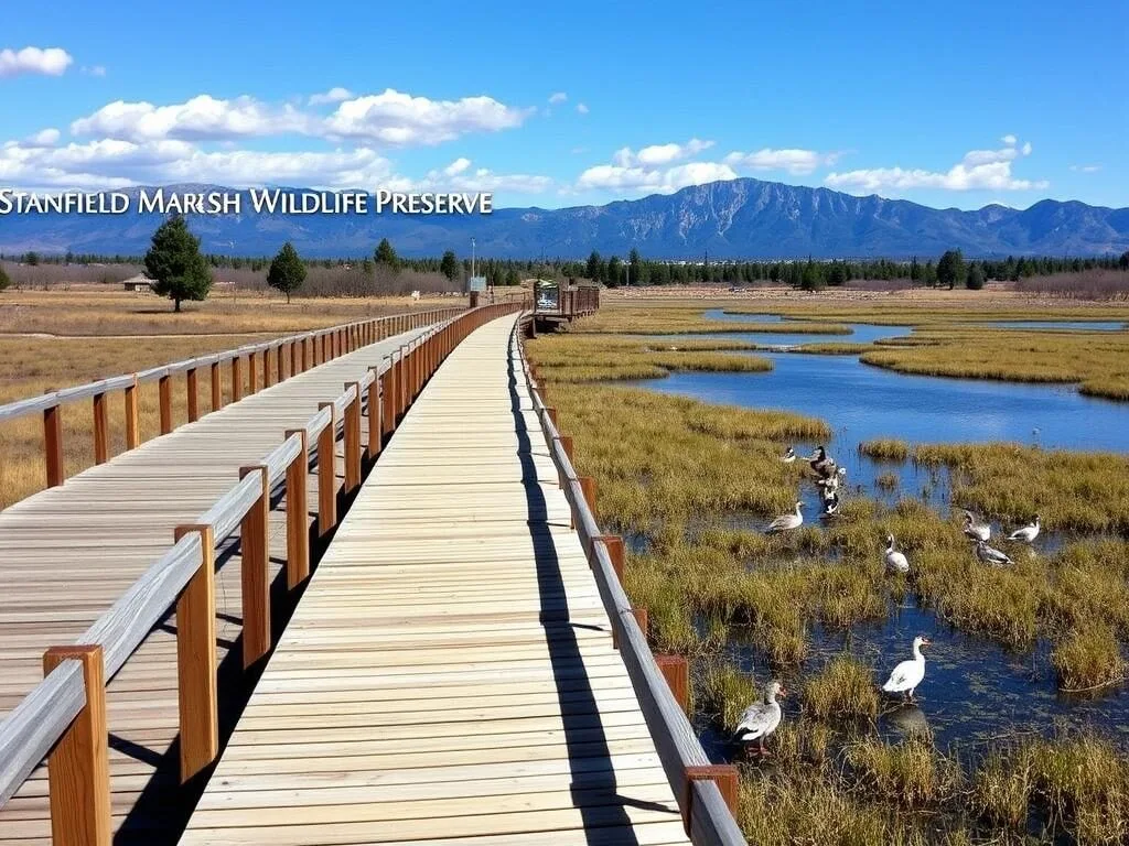 Boardwalk at Stanfield Marsh Wildlife Preserve on Big Bear's East Shore