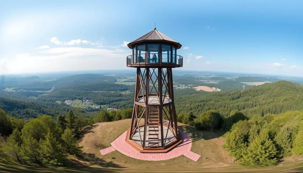 Brdo Observation Tower in Chriby Hills, Czechia, with panoramic views