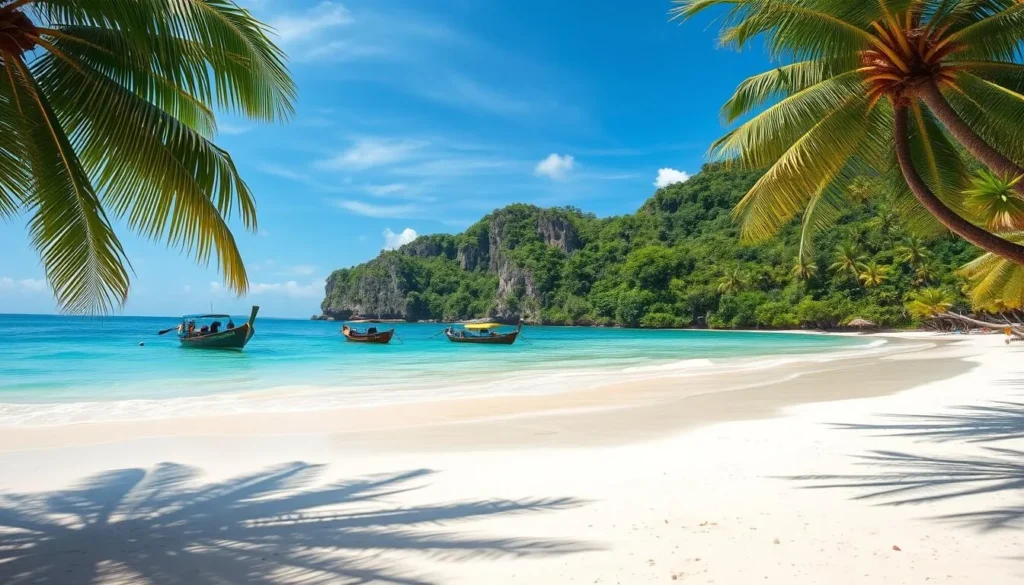 CYC Beach on Coron Island with white sand, palm trees, and clear turquoise water
