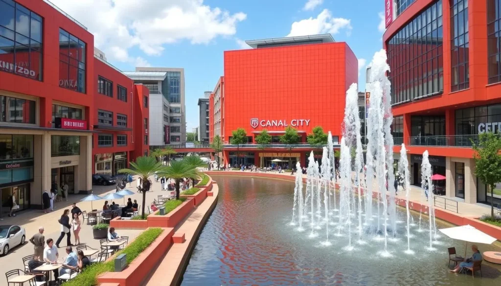 Canal City Hakata shopping complex with its signature water canal and fountain show