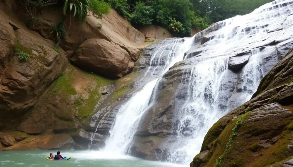 Canyoning adventure at Cascada La Escalera in Jardin, Colombia