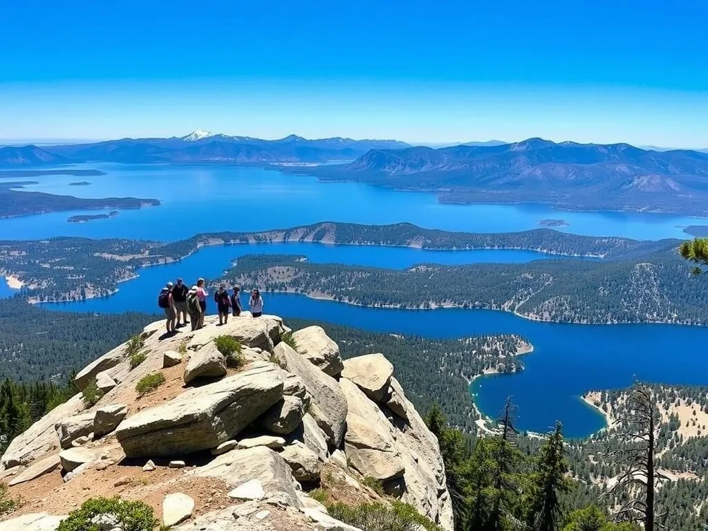 Castle Rock Trail viewpoint overlooking Big Bear Lake's East Shore