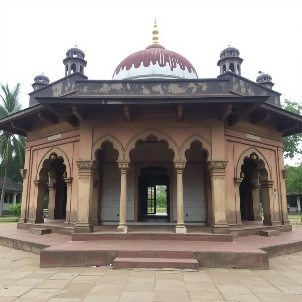 Chamkati Masjid in Gaur Bangladesh with its unique architectural features