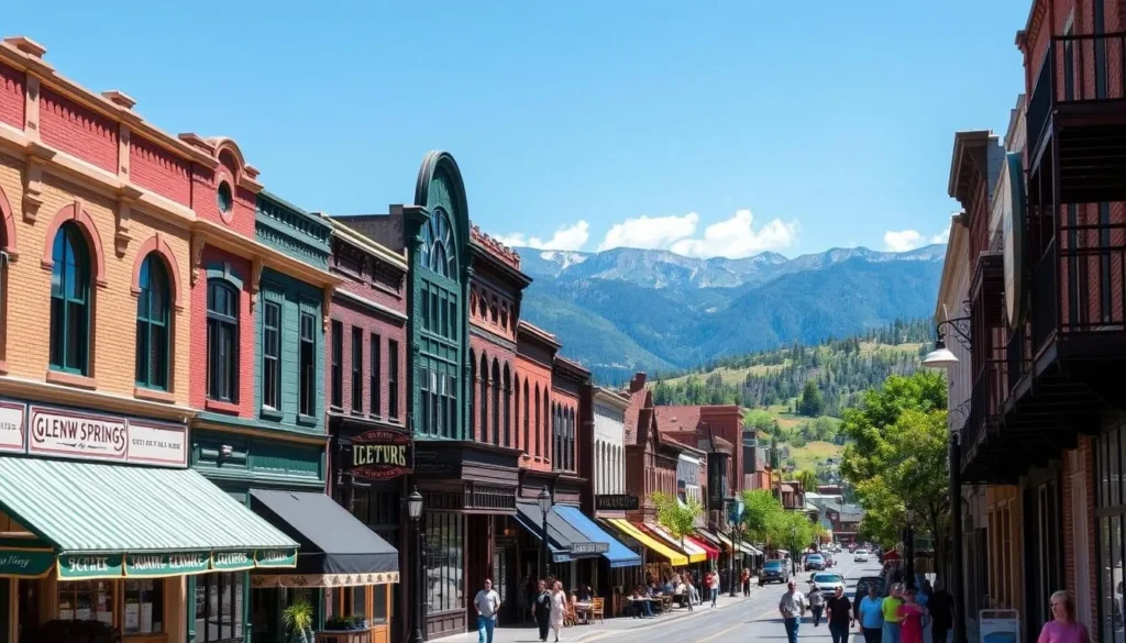 Charming downtown Glenwood Springs with shops and restaurants