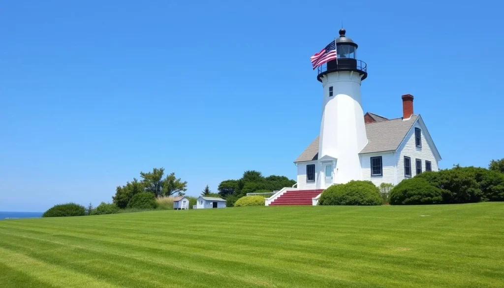 Chatham Lighthouse on Cape Cod with classic white architecture against blue sky, a popular Cape Cod, Massachusetts things to do landmark Chatham Lighthouse on Cape Cod with classic white architecture against blue sky, a popular Cape Cod, Massachusetts things to do landmark