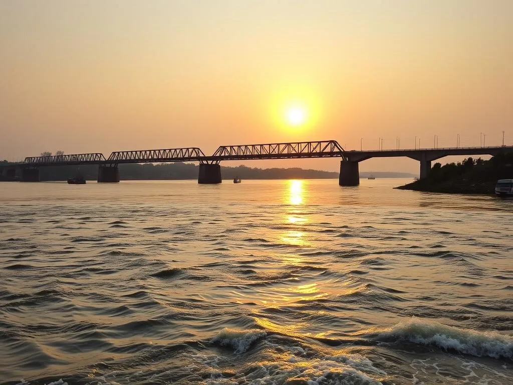 Chenab River and Wazirabad Bridge near Gujranwala
