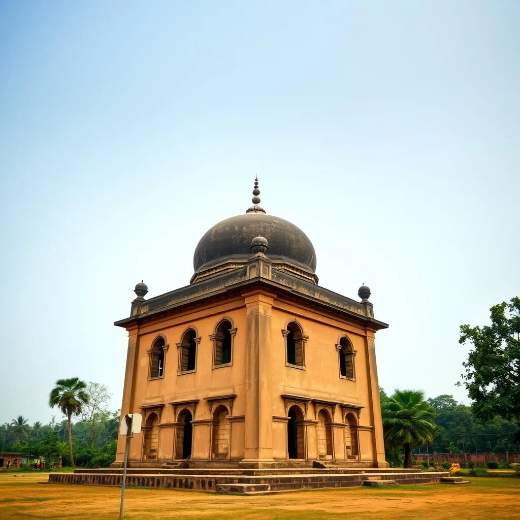 Chika Masjid in Gaur Bangladesh with its massive dome structure