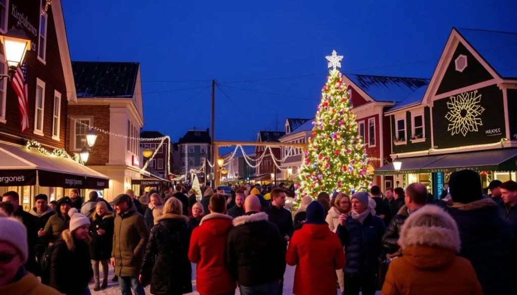 Christmas Prelude celebration in Kennebunk with holiday decorations