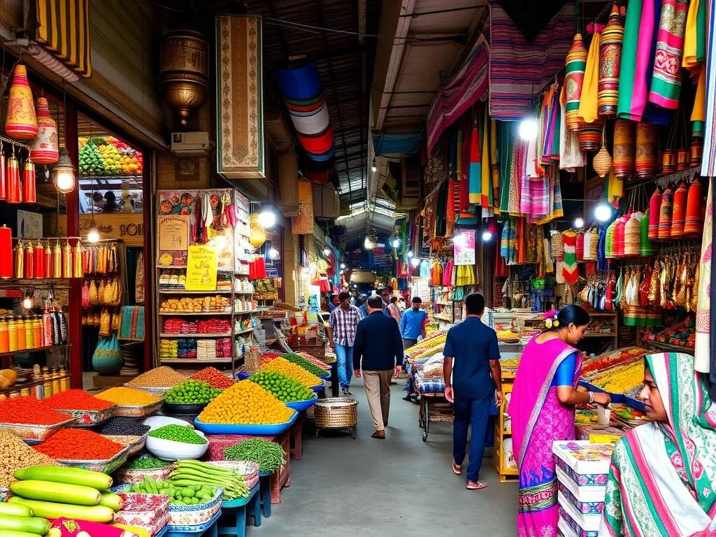 Colorful stalls and busy shoppers at Chhoto Bazar in Jamalpur