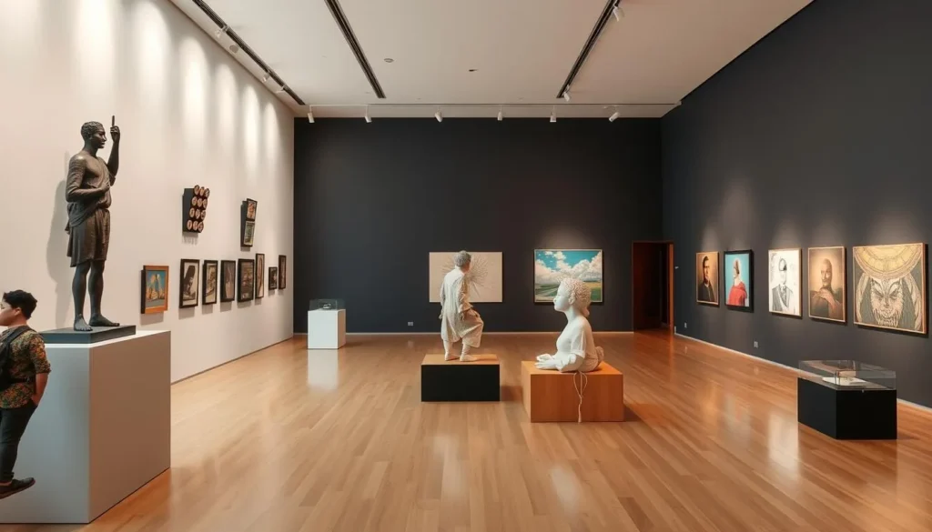 Contemporary art museum with diverse exhibitions