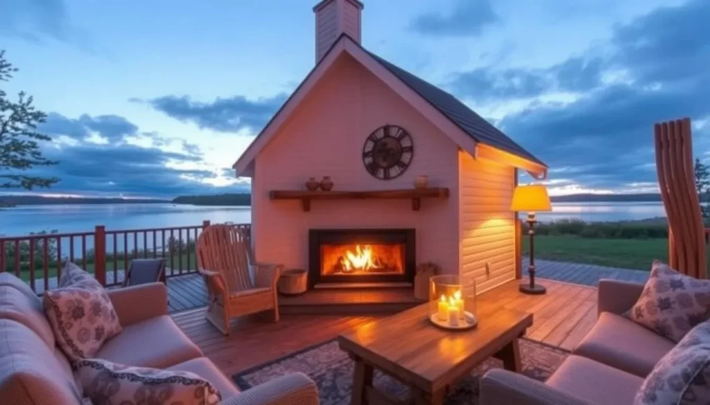Cozy holiday rental in Blekinge County with a fireplace and lake view