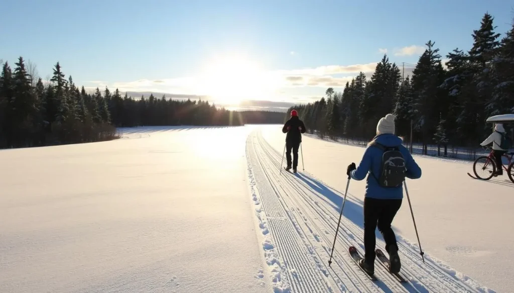 Cross-country skiing in Espoo's snow-covered trails