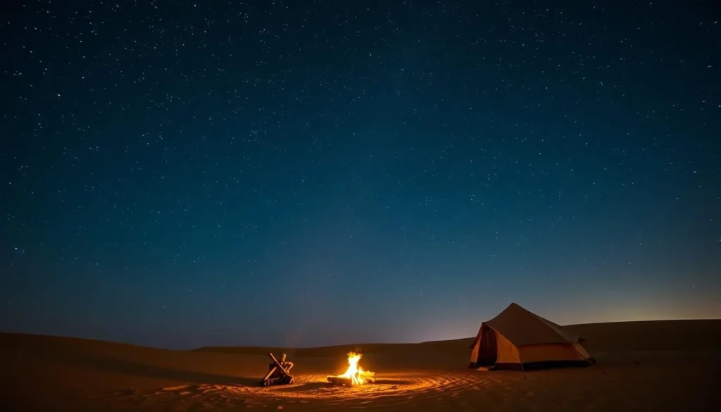 Desert camping under a sea of stars in Sharqiya Sands
