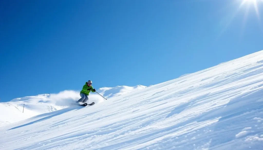 Expert skier navigating challenging slopes at Sunshine Village