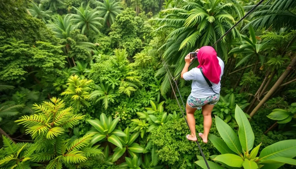 Explore the Amazon rainforest canopy from 35 meters high