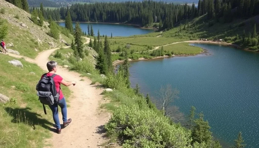 Explore the scenic trails around Lake Most