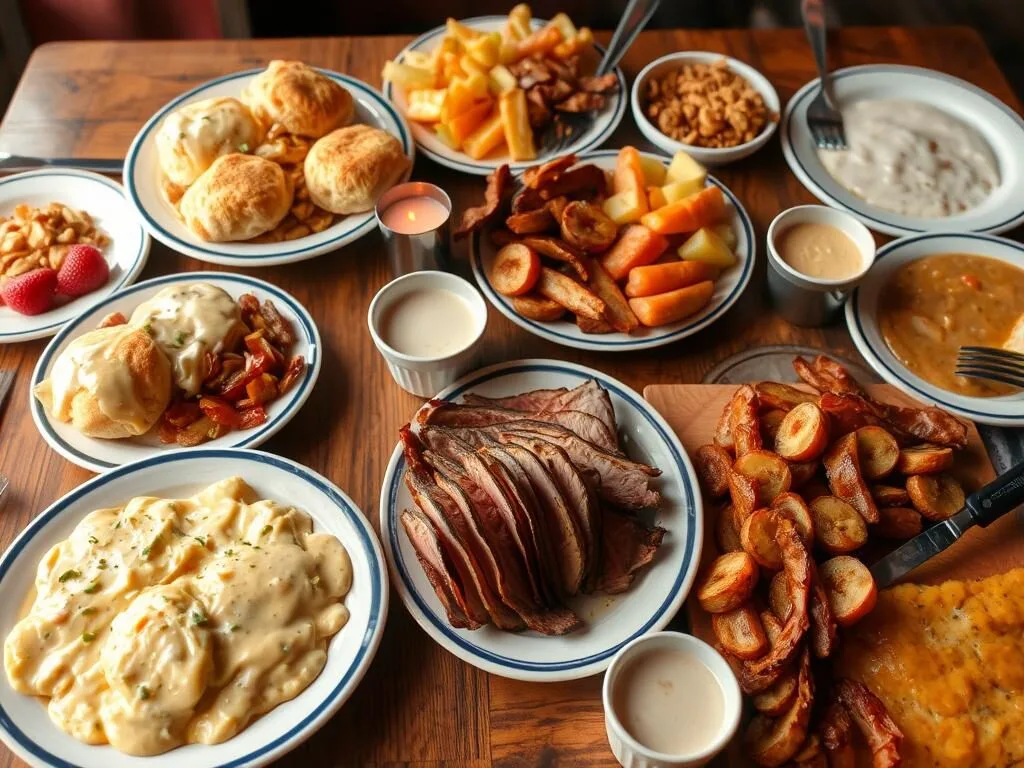 Family-style Southern breakfast spread at Boyette's Dining Room