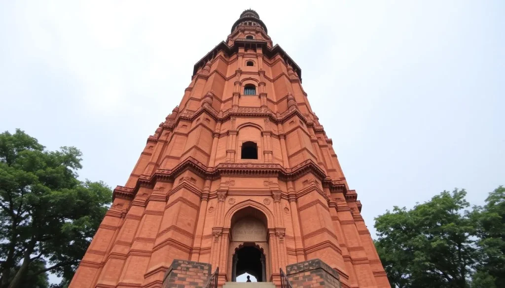 Firoz Minar tower in Gaur Bangladesh resembling Delhi's Qutb Minar