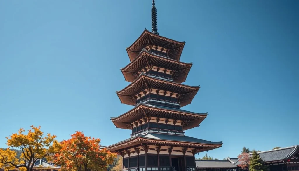 Five-story pagoda of Kofuku-ji Temple in Nara City Japan Five-story pagoda of Kofuku-ji Temple in Nara City Japan