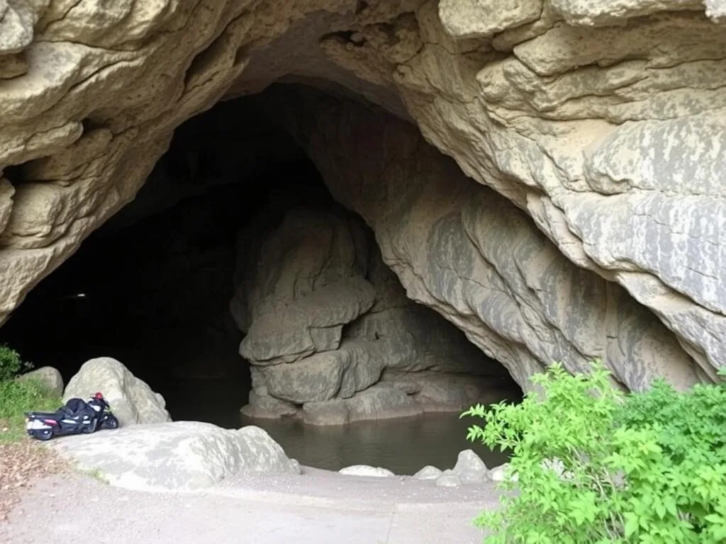 Fountain Cavern National Park in Anguilla showing the cave entrance