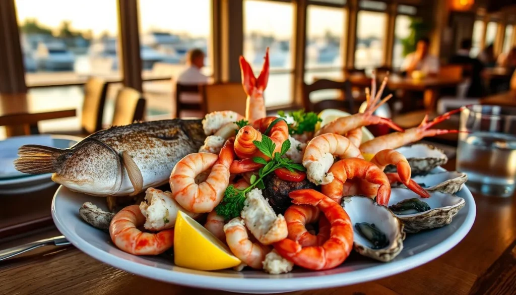 Fresh seafood platter at a waterfront restaurant on Pine Island, Florida Fresh seafood platter at a waterfront restaurant on Pine Island, Florida