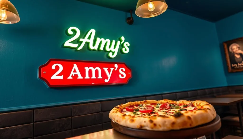Generate an image of 2 Amys pizzeria in Washington DC, showcasing their classic Neapolitan pizzas.