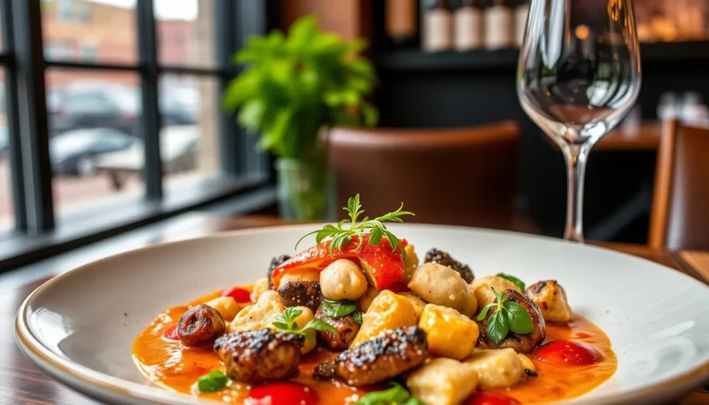 Generate an image of Ama Italian restaurant in Navy Yard, DC, highlighting their Northern Italian cuisine.