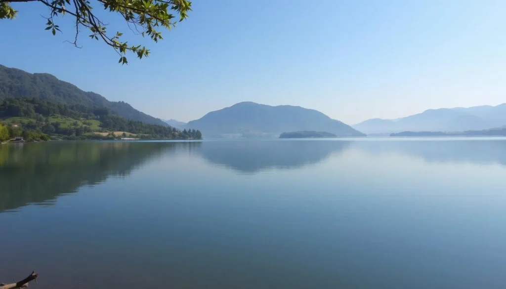 Generate an image of Ansupa Lake with serene surroundings and calm waters.