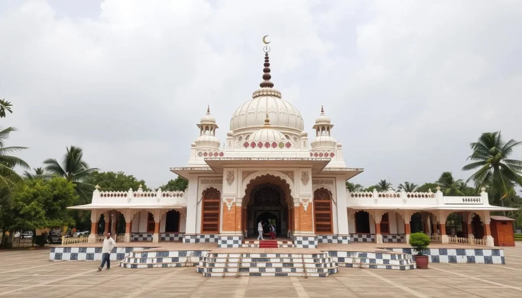 Generate an image of Bara Shaheed Dargah in Nellore, Andhra Pradesh, showcasing its unique architecture and cultural significance.