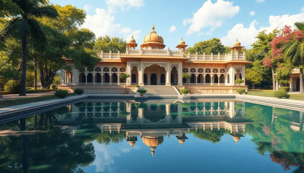 Generate an image of Benazir Kothi, a beautiful summer palace in Rampur, Uttar Pradesh.
