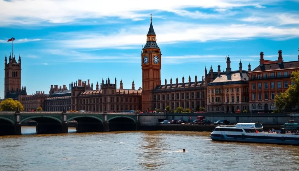 Generate an image of Big Ben and the Houses of Parliament