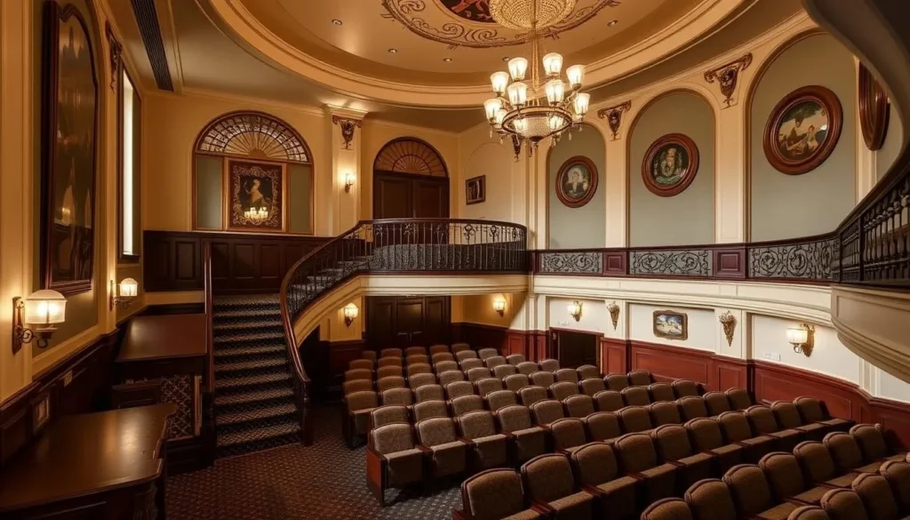 Generate an image of Bromley's Art Deco Picture House, highlighting its beautifully restored interior and vintage charm.