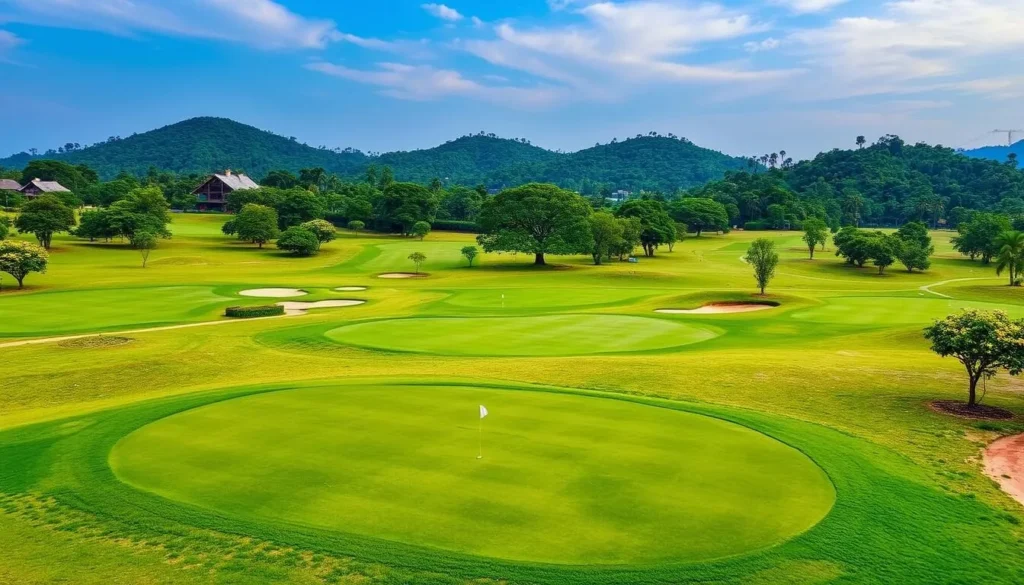 Generate an image of CIDCO Golf Course in Kharghar, Navi Mumbai
