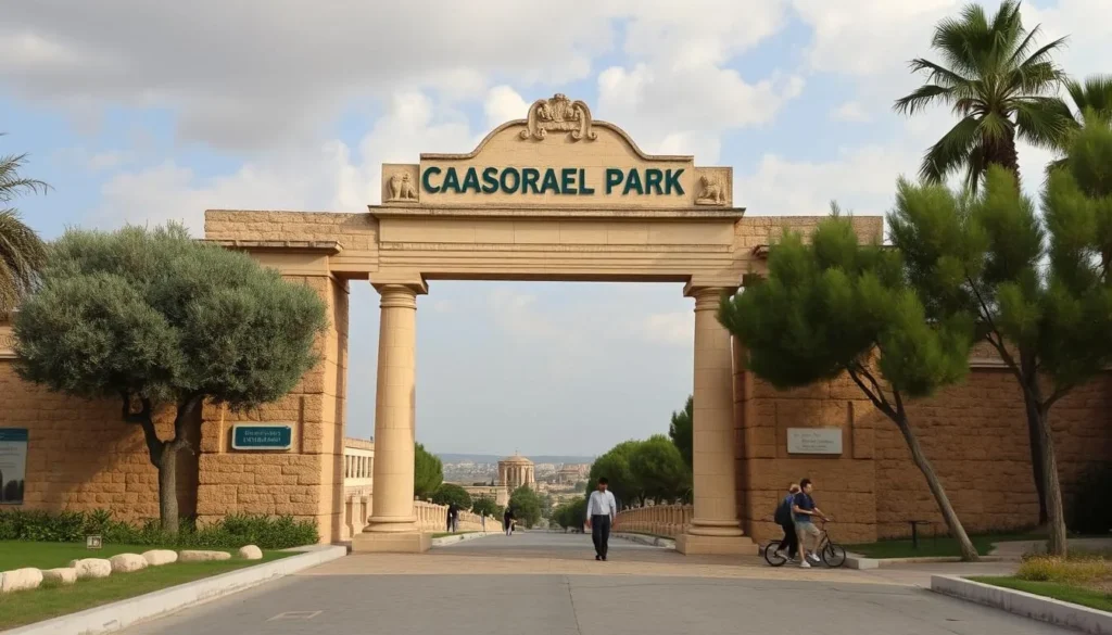 Generate an image of Caesarea National Park's entrance