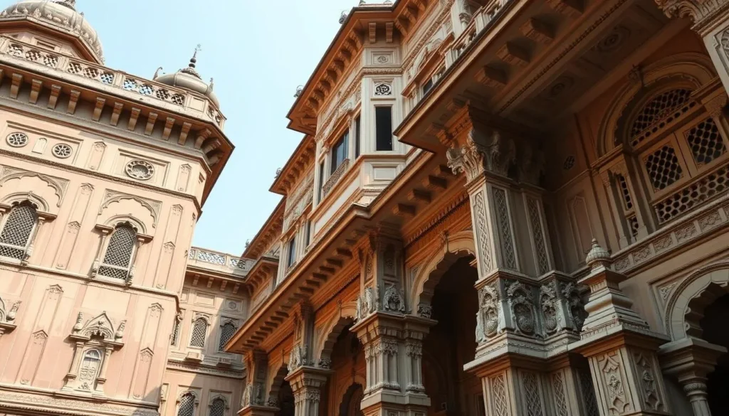 Generate an image of Chintamanrao Palace's facade, showcasing its Maratha and colonial architectural influences.