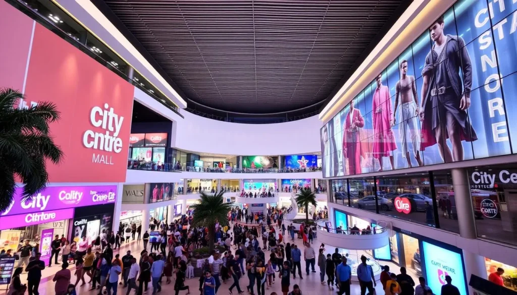 Generate an image of City Centre Mall, one of Mangaluru's largest modern shopping malls.