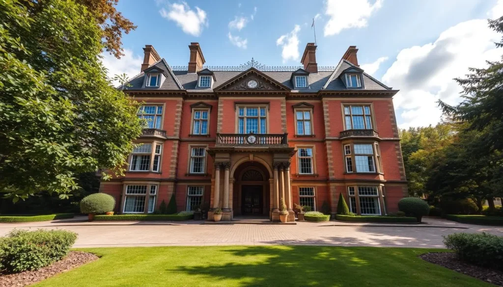 Generate an image of Croydon Palace's historic facade