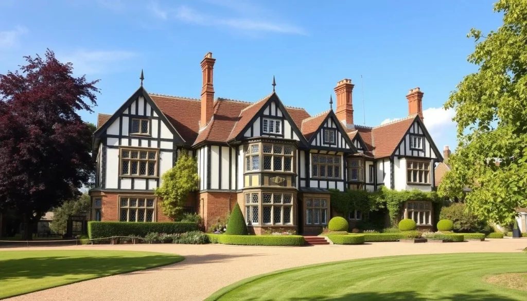 Generate an image of Eastbury Manor House, a stunning Tudor manor house in Eastbury Square, Barking.