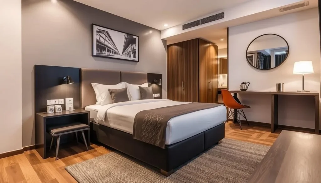 Generate an image of Eurobuilding Express Maiquetía's modern room with a comfortable bed and clean amenities.