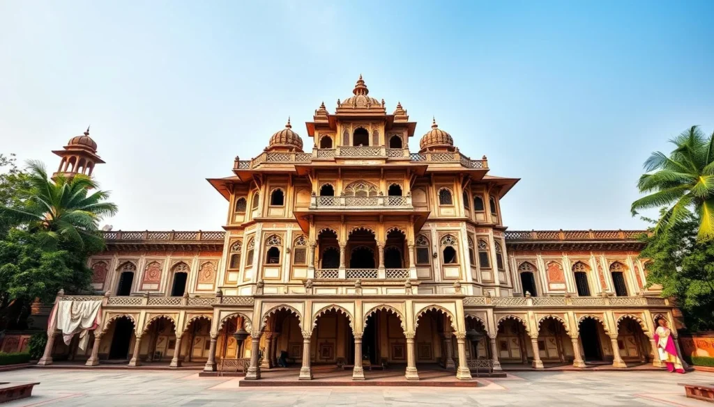 Generate an image of Gujari Mahal, showcasing its architectural beauty and historical significance.